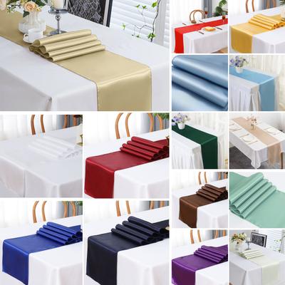 Satin Table Runner 69" X 12" Solid Color Table Runner Wrinkle Resistant Silky Smooth Table Runner for Dining Table Wedding Bridal Shower Modern Events