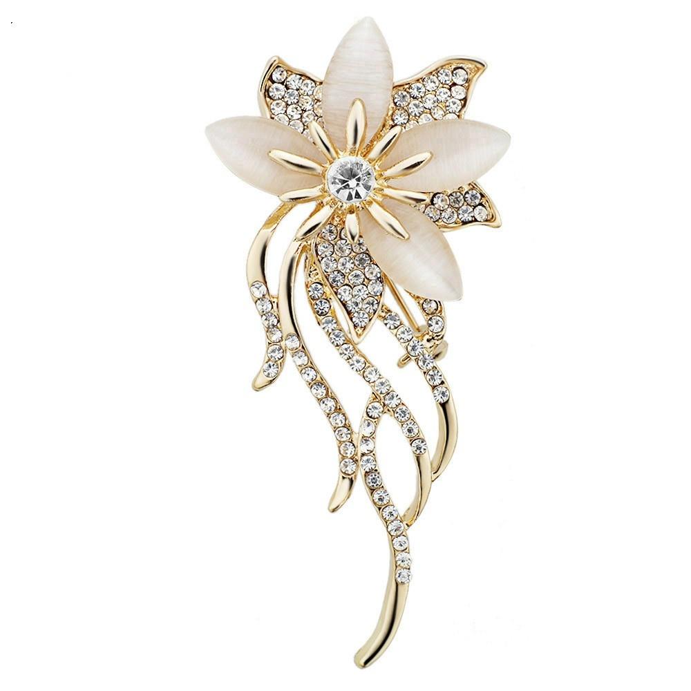 Crystal Flower Brooch Pin Clothing Accessories Jewelry for Bridal Wedding Fashion Brooches
