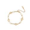 Fashion Titanium Steel Chain Bracelet for Women 4 Rings Buckle Gold Anklet Simple Female Bracelet Jewelry