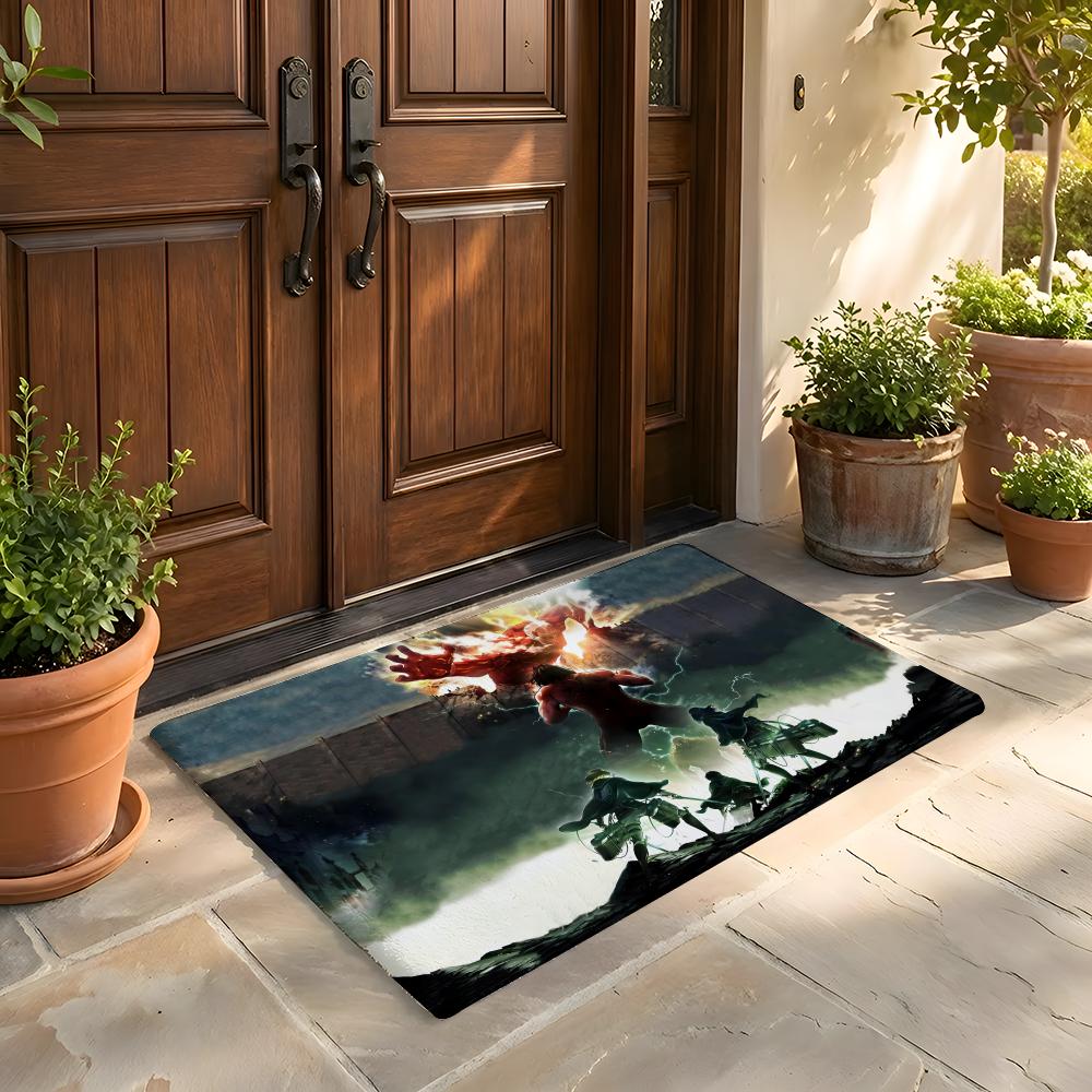 

Floor Mat Soft Flannel Rug Non Slip Absorbent Mat for Bathroom Bedroom Home Decor Comics S Shingeki NO K Kyojin 50x80cm