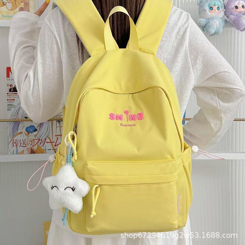 Schoolbag Cute Girl Backpack Large Capacity Middle and High School Student School Bag Women's Light Leisure Travel Fashion Versatile Backpack
