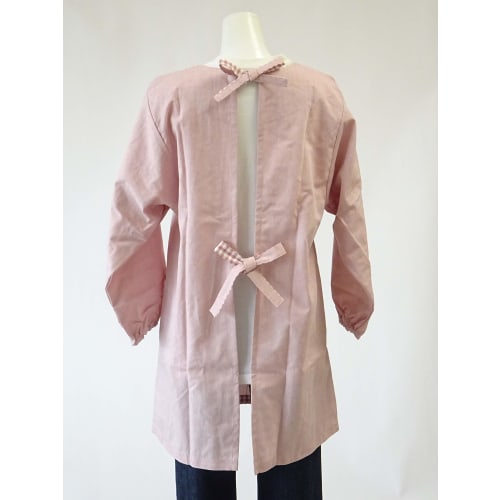 Luna Panda Made in Japan [#1 Best-Selling Solid Apron] [Wrinkle-Resistant Even After Washing] Eco-Friendly Apron (Smock) (Pink)