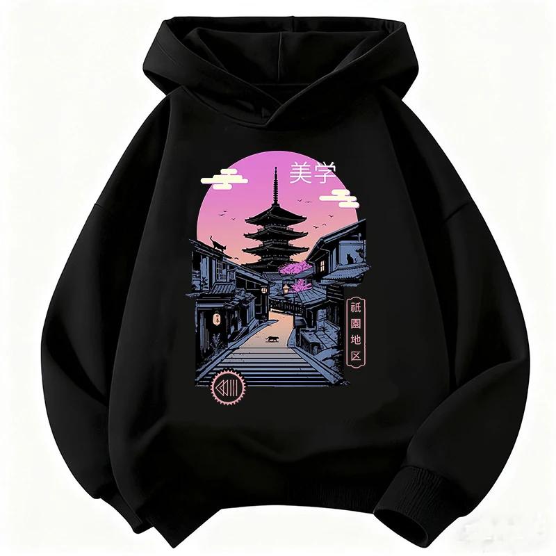 Y2K Japanes Style Sweatshirt Gothic Manga Kids Cat Children's Sweatshirt Cute Hoody for Boys Girls Autumn Winter Casual Hoodies