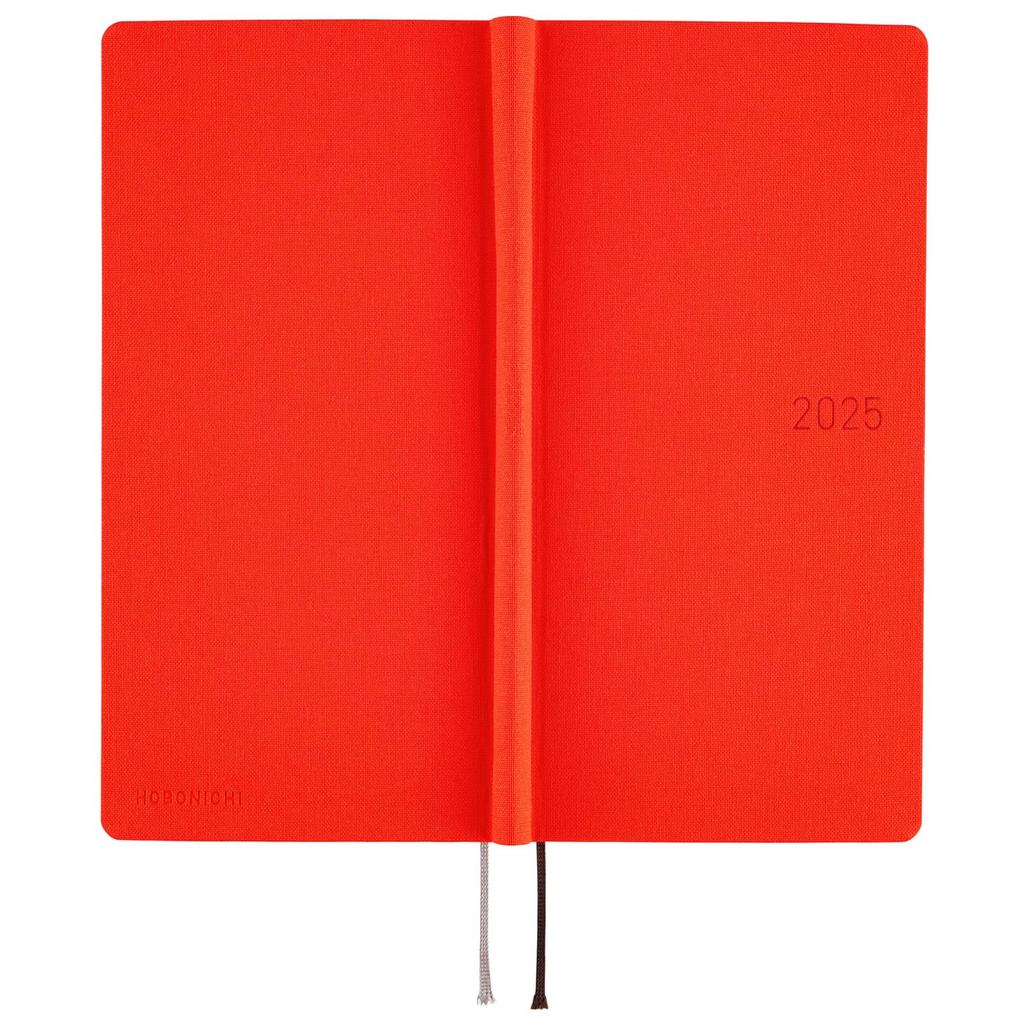 Hobonichi Notebook 2025 WeeksMEGA Colors/Chili Pepper Starting in January Weekly Notebook Weekly Left Slim Vertical 213 Pages of Graph Memo