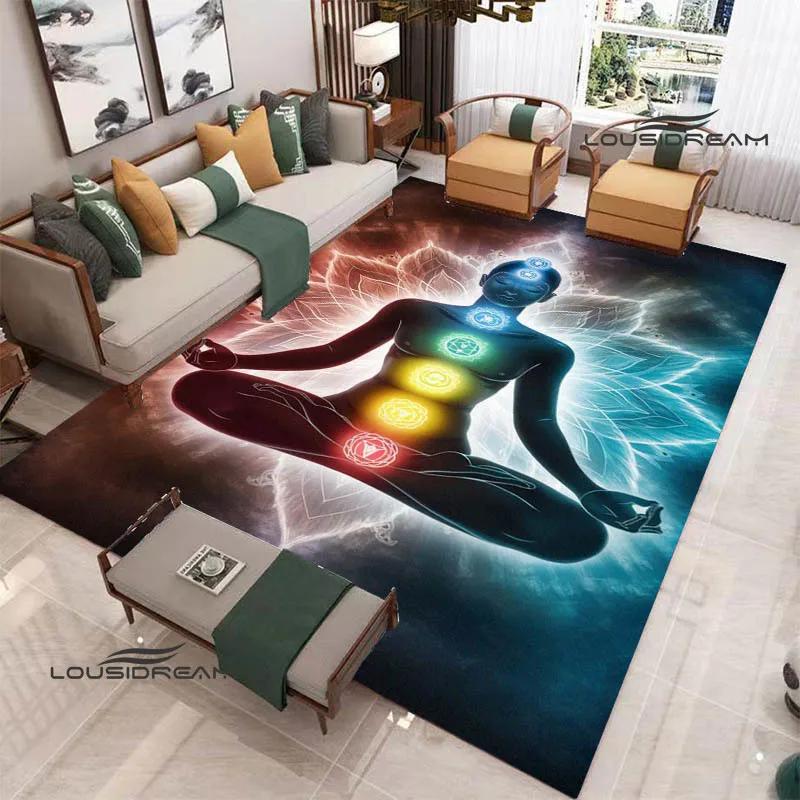 3D Chakra Printed Carpet Non-slip Carpet Door Mat Yoga Mat Bedroom Decoration Area Rug Bedroom Decor Birthday Gift