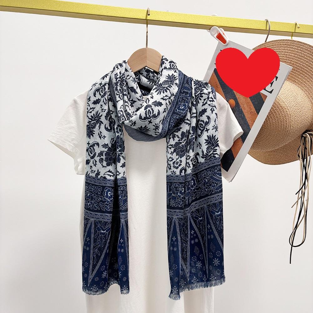 Eșarfă mare Boho de 180 * 90 cm pentru femei, bumbac, ușoară, cu imprimeu floral, eșarfe, cu ciucuri, șal la modă, cu franjuri