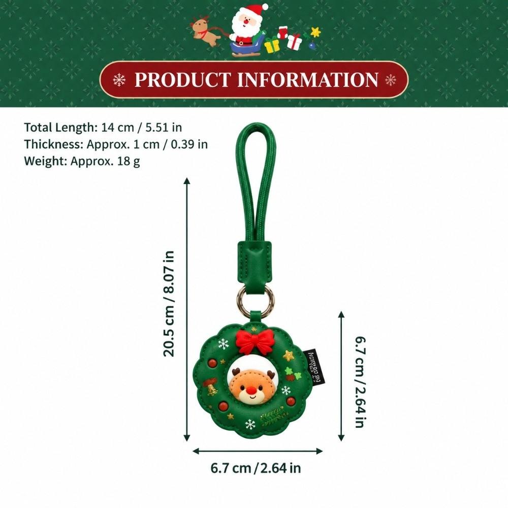 Lightweight Leather Keychain PU Leather Couple Christmas Pendant Couple Holiday Gift
