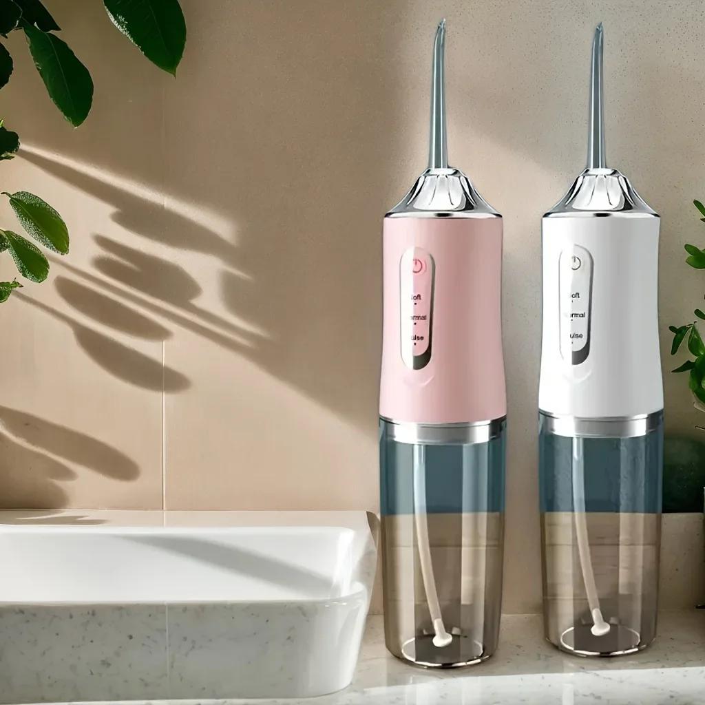 כלי ניקוי שיניים ניידים מסוג USB 200ML 4 חרירים סוכני ניקוי פה לפה