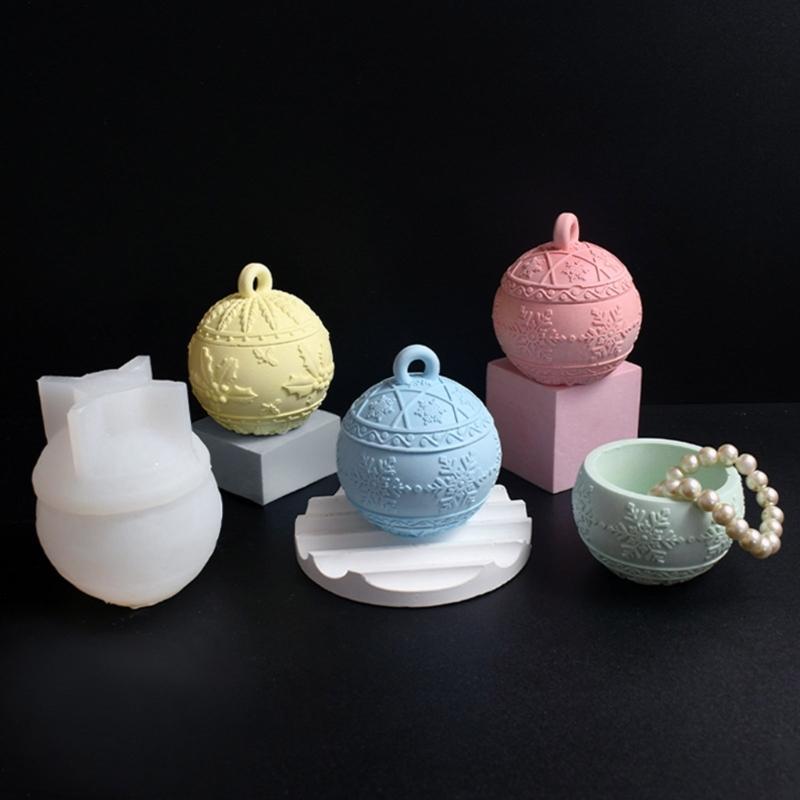 Storage Container Mould High Temperatures Resistant Silicone Mold for Round Embossed Jewelry Box Candle Cup Mould