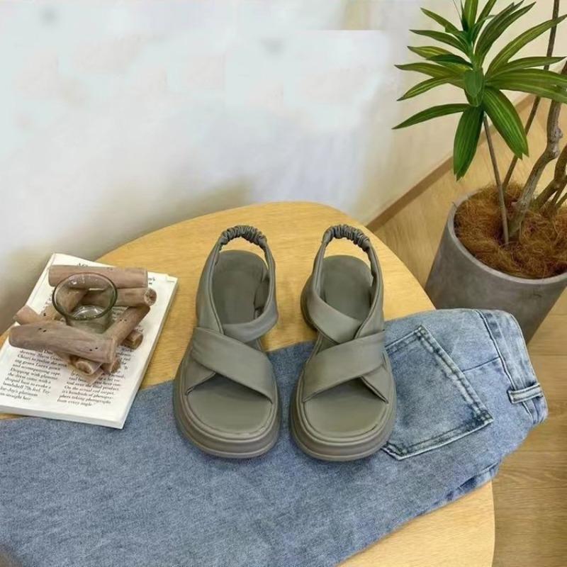 Vintage Ladies Muffin Platform Sandals