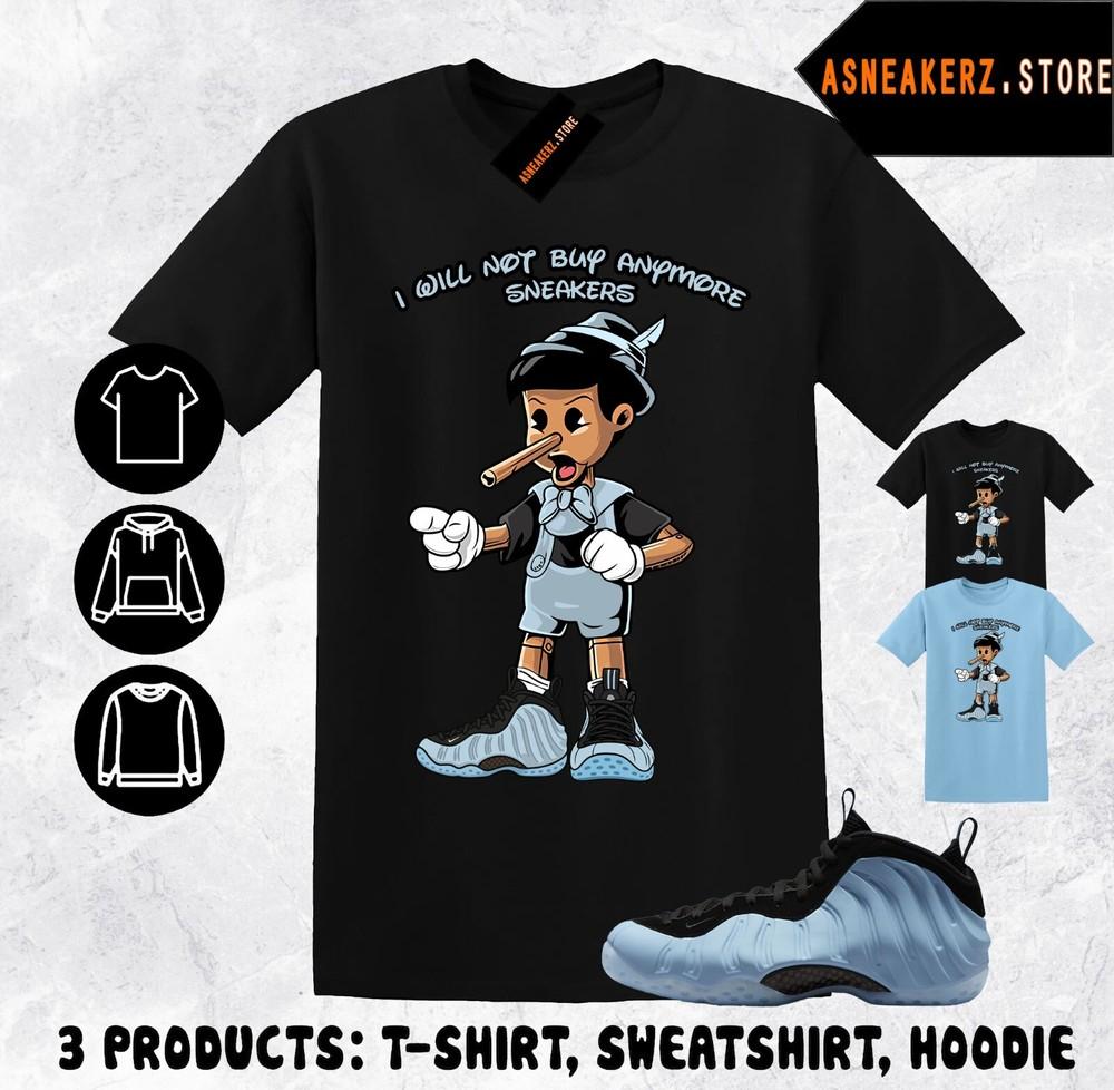 Shirt Matching Foamposite One Psychic Blue Match Sneaker Sneakerhead Pinocchio Unisex T-Shirt XL