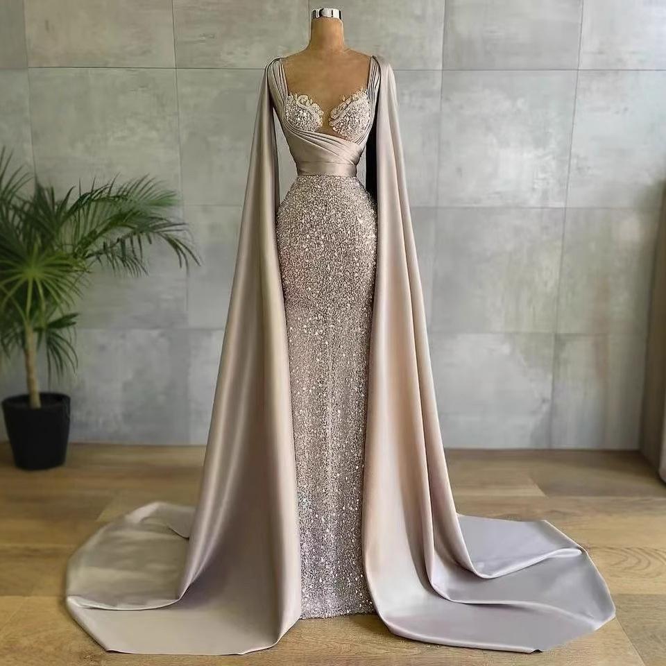 High-end Evening Dress 1011 New Aura Queen Long Slim Dress Dress Annual Meeting Catwalk Dress