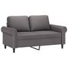 Vidaxl 2-Seater Sofa With Cushions, Gray, 120 Cm, Faux Leather
