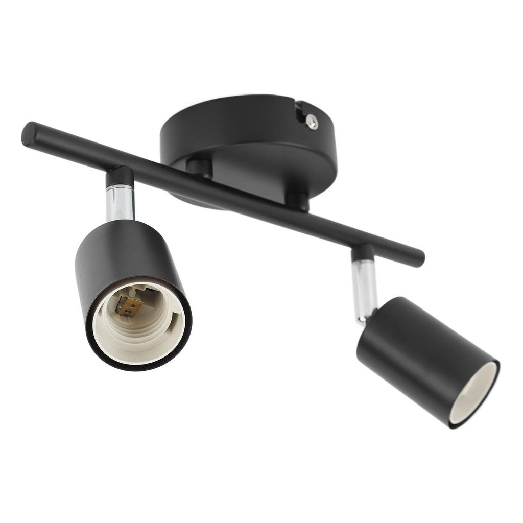 Flush Mount Ceiling Track Light Holder 2 Light Rotating Adjustable Lampholder for E27 Bulb LED Bulbs