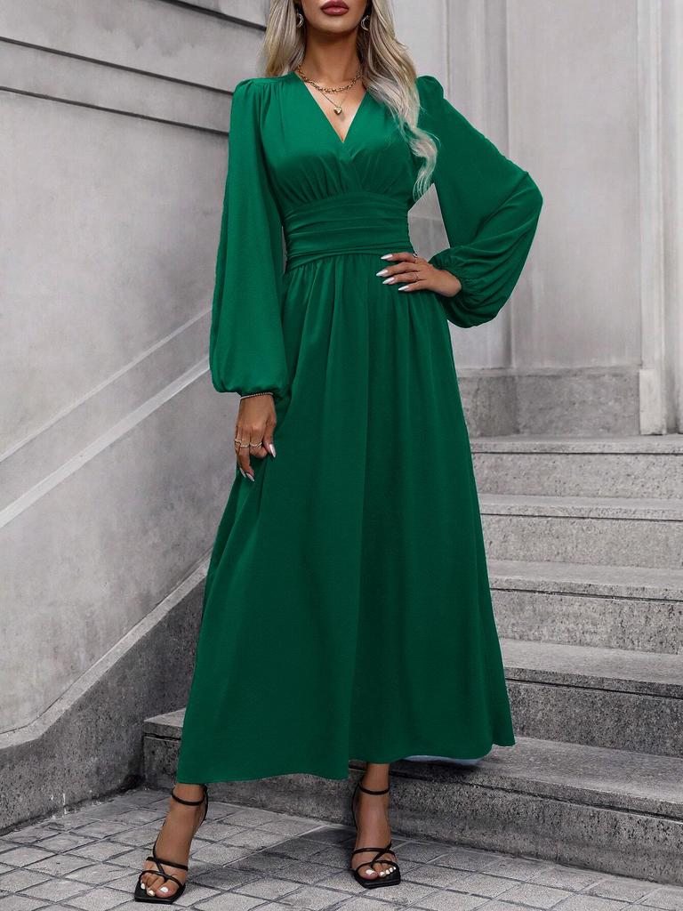 Women's High Slit Lantern Sleeve Dress - Fall/Winter Collection