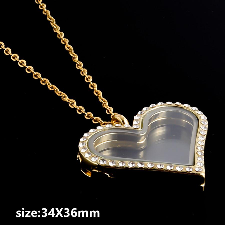 1pcs Alloy Pendant Magnet Locket Necklace Water Droplet Rectangle Heart Necklaces For Women Men DIY Photo Stainless Steel Chains