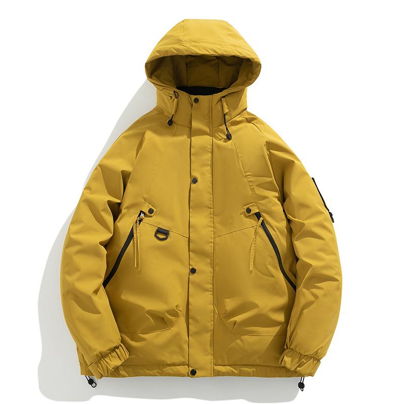 Men's White Duck Down Jacket Warm Hooded Thick Puffer Jacket Coat Casual  Overcoat Thermal Winter Parka Men