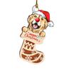 Cartoon Dog Socks Christmas Pendants Decorative Dog Car Pendant  Car