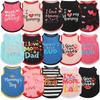 Summer Pet Clothing Cats High Elasticity Tank Top European Style Printed Alphabet Stripes Puppy Vest Cool Shirts
