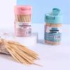 Bamboo Toothpick & Skewer Set - Portable Holder for Home, Hotel & Restaurant