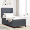 Box Spring Bed with Mattress Dark Grey 100x200 Cm Velvet 3340863