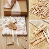 100pcs Natural Wood Mini Clothespins, Oblong Vertical Style, No Electricity Needed, Ideal for Photos, Crafts, Arts, Cocktails - Casual Use