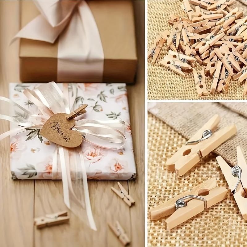 100pcs Natural Wood Mini Clothespins, Oblong Vertical Style, No Electricity Needed, Ideal for Photos, Crafts, Arts, Cocktails - Casual Use