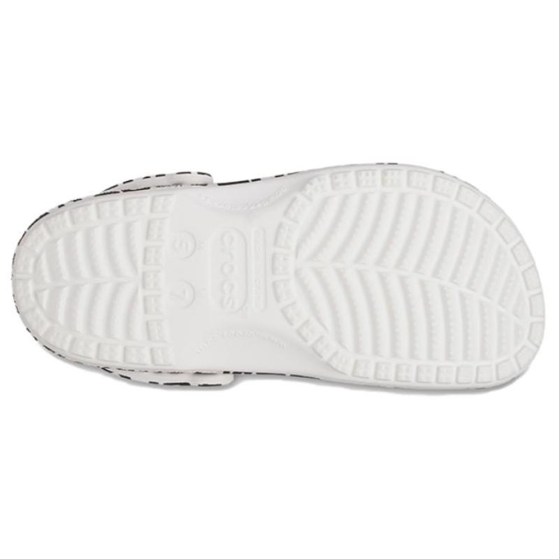 Crocs EVA Classic Warped Logo Clogs 'White Black' Unisex