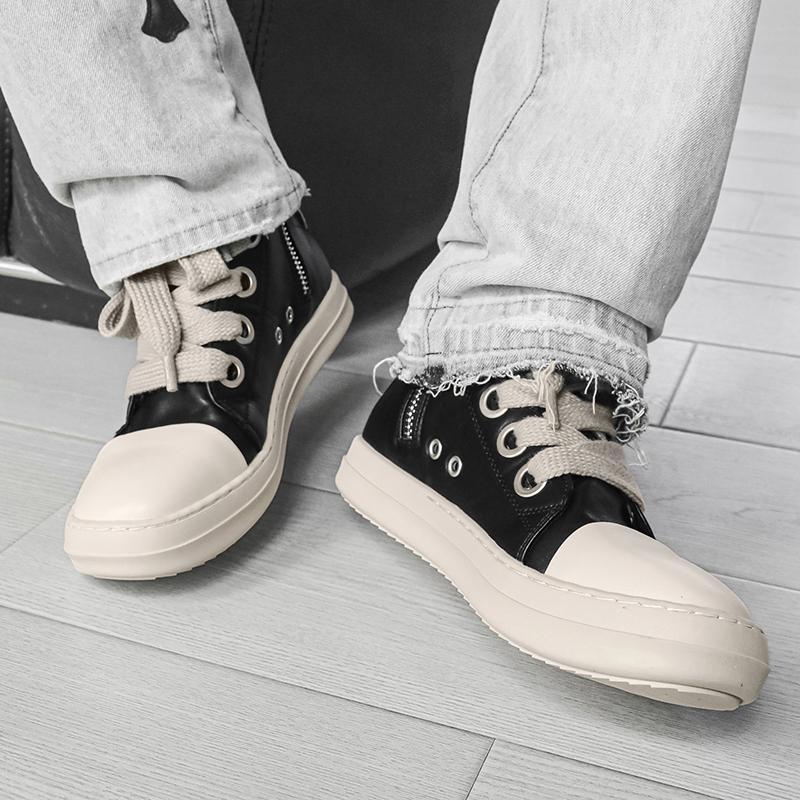 TUINANLE Δερμάτινα Ανδρικά Παπούτσια από Καμβά Φθινοπωρινά Ψηλοτάκουνα Casual Παπούτσια για Άνδρες Αντιολισθητικά Γυναικεία Αθλητικά Παπούτσια Πεζοπορίας Οδήγησης