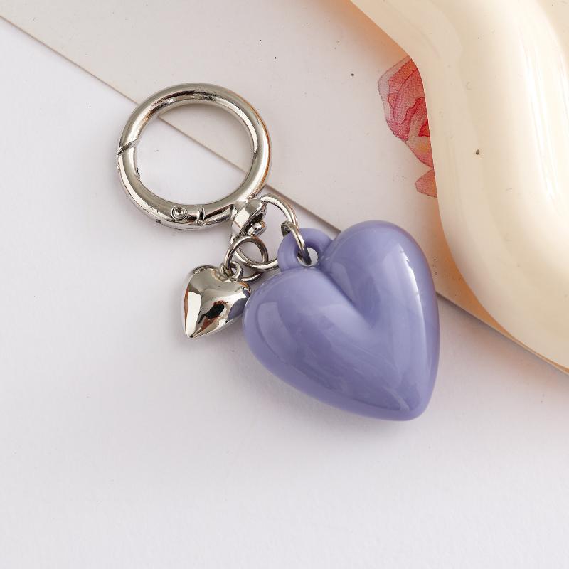 Sweet Heart Keychain Fashion Cute Candy Color Love Key Ring Lightweight Key Accessory for Women Girls Car Bag Ornament