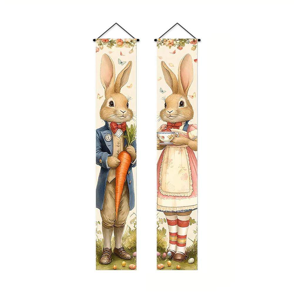 Polyester Happy Easter Couplet Vibrant Easter Door Decoration Easter Door Banners  Festive Home