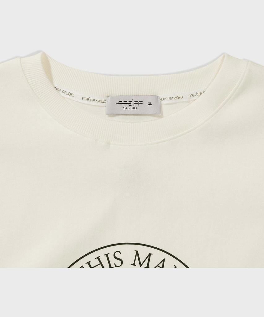 FFEFF STUDIO Slogan Short Sleeve T-Shirt (Cream)