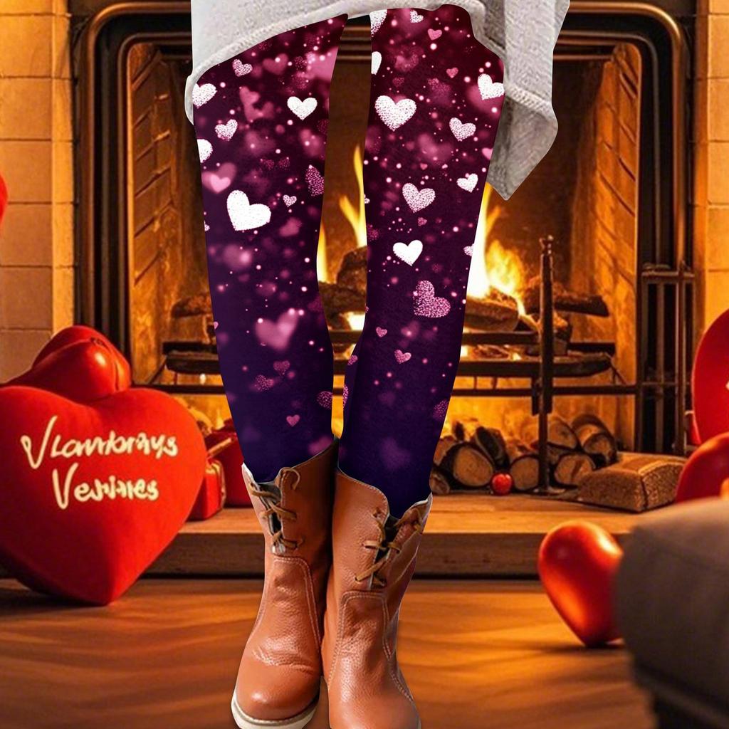 Damen-Druckhose, elastische Leggings aus weicher Baumwolle, lässiger Heimpyjama