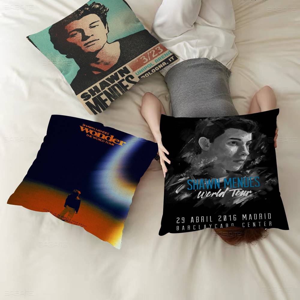 S-Shawn Mendes Populär Sångare Kudde Anime Kudde Soffa Säng Huvudkudde Överdrag Kuddfodral 45x45 cm Mode