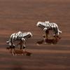 Orecchini a Bottone Tigre - Argento Sterling 925