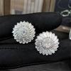 Charm Female Small White Zircon Stud Earrings Vintage Silver Color Wedding Party Gift  For Women