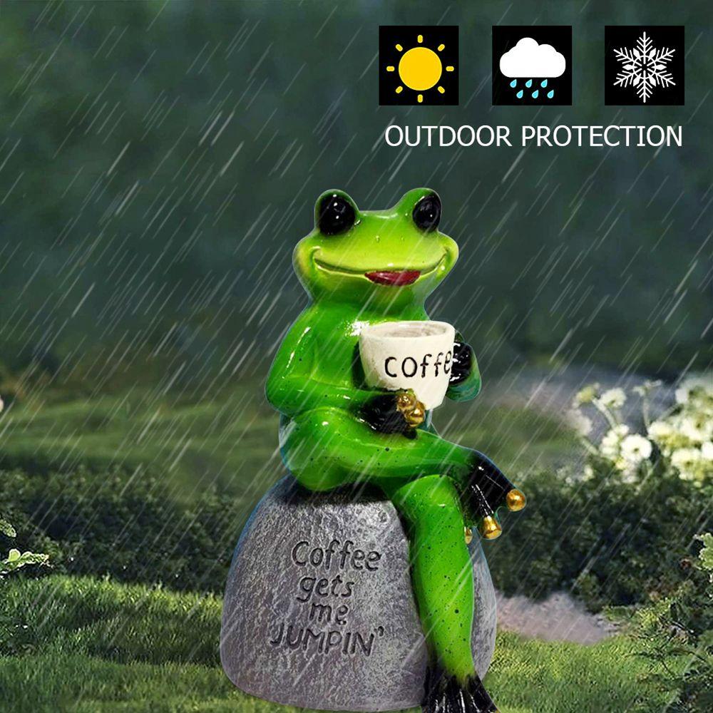 Frog Sitting On Stone Personalized Collectible Frog Statue Mascot Frog  Figurine Garden Decoration