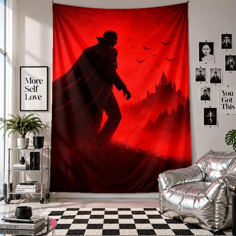 Wall TapestryDracula Art Hanging Cloth Decorative Background Cover for Room Decoration