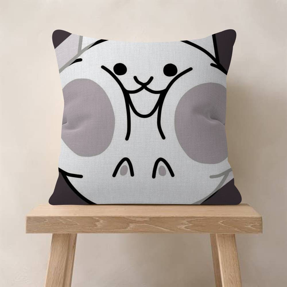 Game BBattle Cats Anime  Cushion Cover Car Throw Pillow Case For Sofa Car Christmas Gift 40x40cm 45x45cm