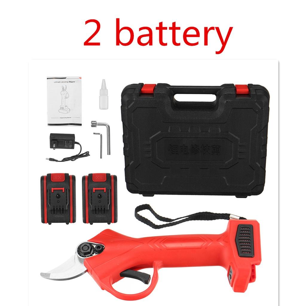 Foarfece electrice fără fir reîncărcabile 48V Foarfece de grădinărit pentru pomi Instrument de grădină pentru pomi Unelte de tăiat ramuri Cu 2 baterii Li-ion