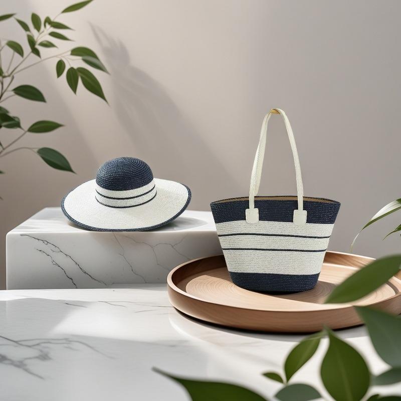 Vielseitige grenzüberschreitende Stroh-Webtasche aus Rattan für Damen