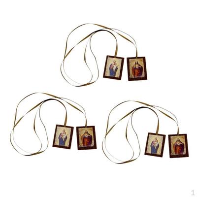 Catholic Scapular Pendant Detailed Xmas Present Holiday Gifts Religious Ornament