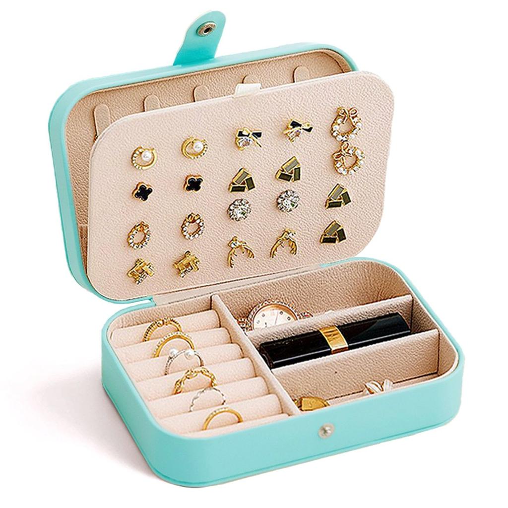 Travel Jewelry Box, Small Jewelry Organizer Boxes For Women Girls, 2 Layer Travel Jewlery Case