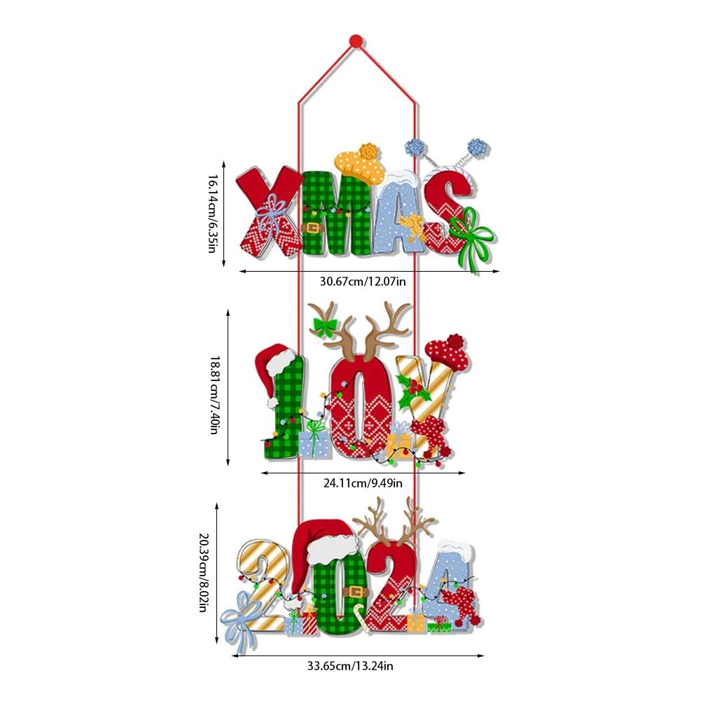 Christmas Hanging Flag Banner Door Decor Christmas Decoration 2024 for Home Christmas Ornaments Navidad Noel Gifts New Year 2025