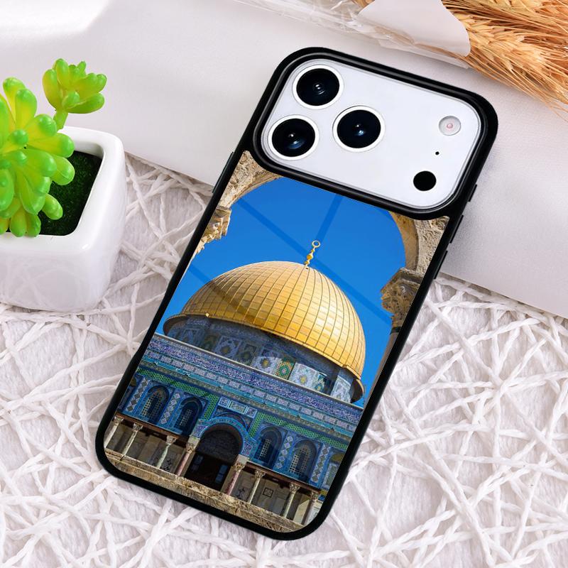 Muslimische Moschee Gebäude Bunter Stil Stoßfeste Handyhülle für iPhone 17 Air 16e 15 11 12 14 13 Pro Max Hülle Coque