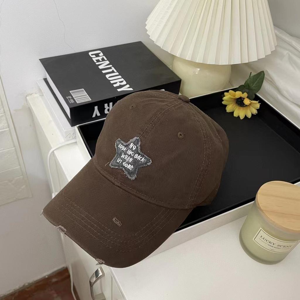 Korean Style Washing Old Baseball Cap Retro Men's and Women's Trendy American Baseball Cap Five Pointed Star Sunshade