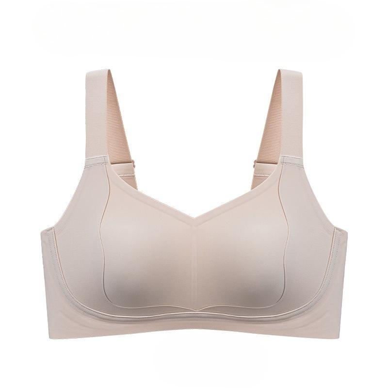 Women s Plus Size Seamless Rabbit Ear Cup Bra, Summer Thin Minimizer Bra, Lifting Side Support Anti-Sagging Lingerie for Large Bust 34/75BCD