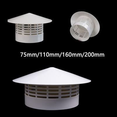 PVC Ventilated Rain Cap Exterior Wall Stove Pipe Protector Cover Exhaust Hood Roof Duct Vent 75-200mm Rain Pipe Cap Fireplaces