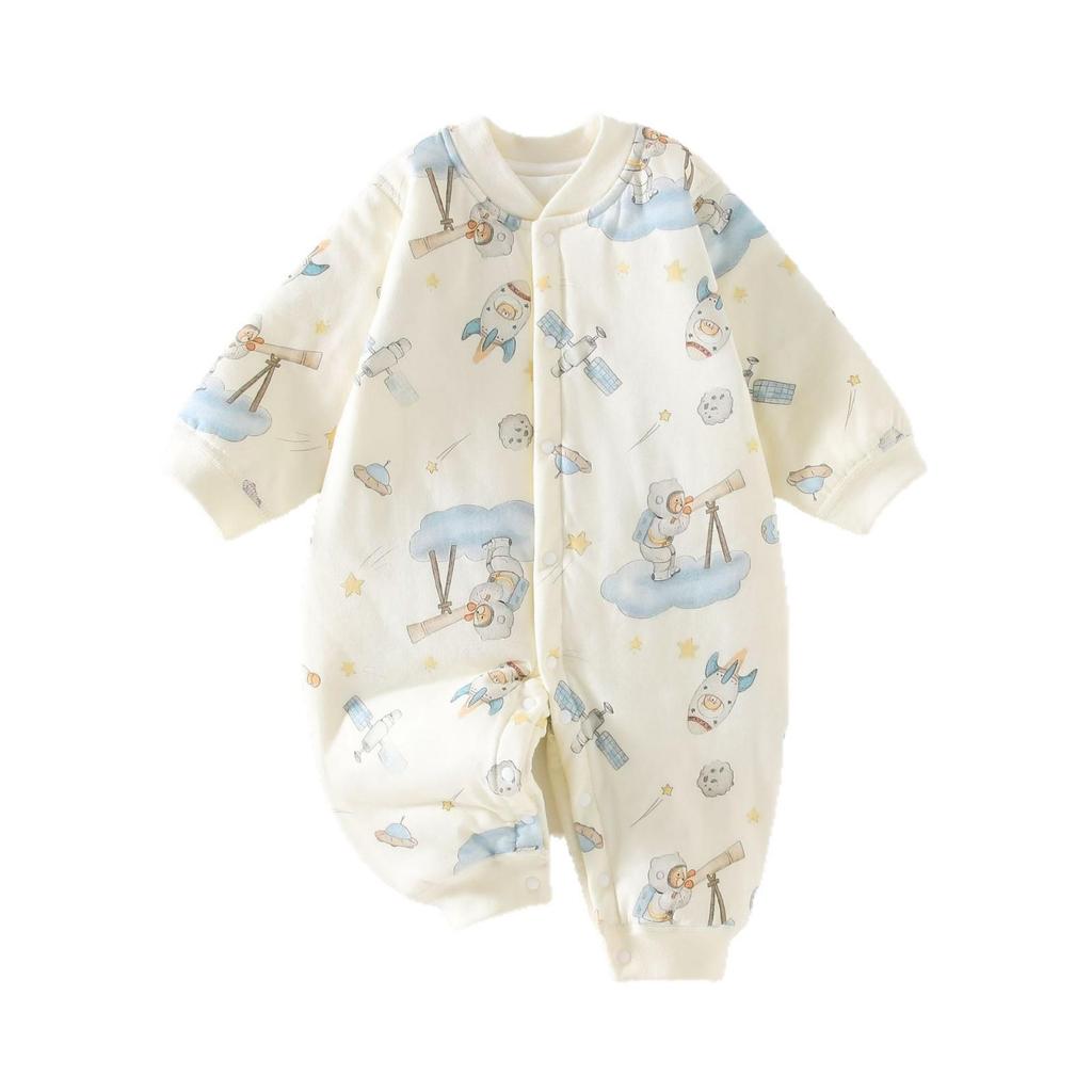 40g Dünner Baumwoll-Kleinkind-Overall: Universeller warmer Freizeit-Strampler für Säuglinge, Jungen und Mädchen, Herbst/Winter