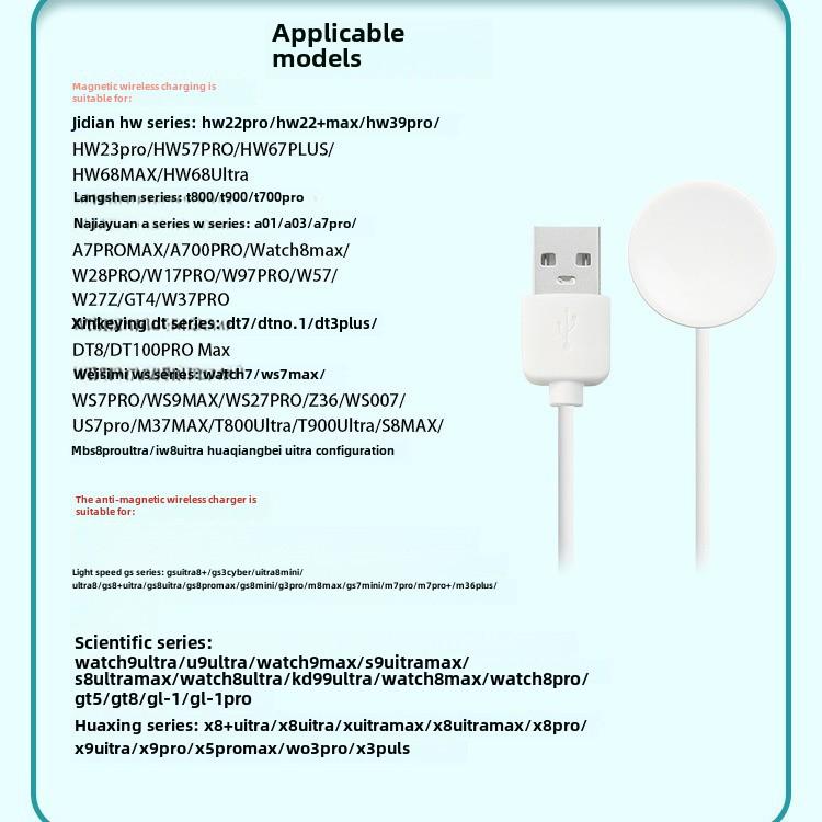 Compatible Wireless Charger Cable for S7/S8/S9 Ultra Smartwatch with Micro Wearable Magnetic Suction (HW22/DT7)